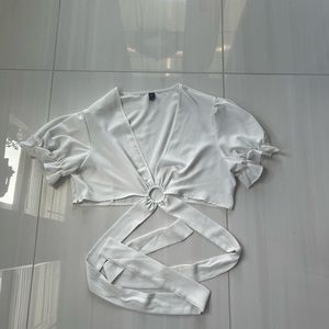 SHEIN CURVE WHITE BLOUSE